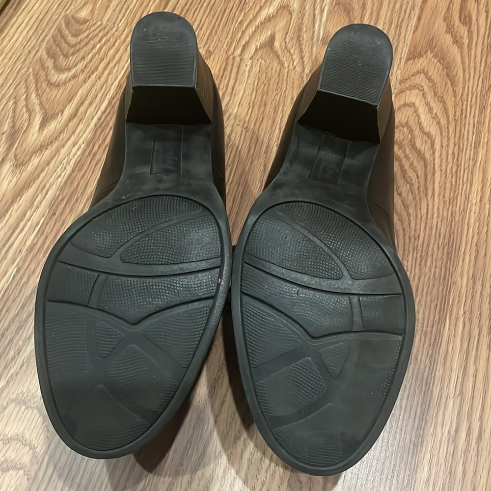 Black saddle shoes small boot heel 8.5 - Picture 3 of 4